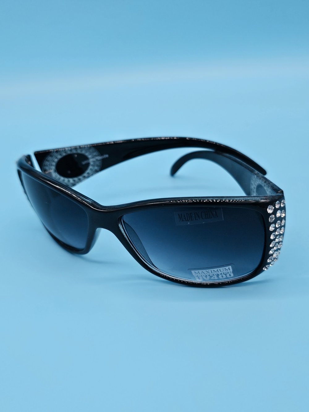 Black Crystal-Embellished Women's Sunglasses - Picture 5 of 5